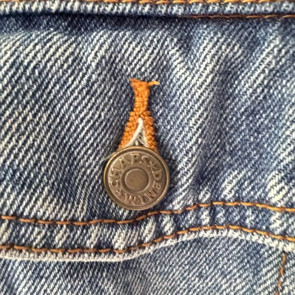 Vintage Chaps Blue Jean Denim Jacket Mens M 100% Cotton Y2K Grunge Streetwear - Picture 9 of 13